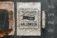 always halloween farmhouse sign on vintage paper