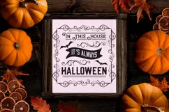 always halloween farmhouse sign with pumpkins