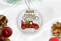Always Merry Christmas Ornament Sublimation I Holiday PNG I CHRISTMAS TRUCK PNG