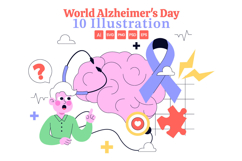 10 World Alzheimer's Day Illustration Product Image 1