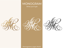 MA AM Wedding Monogram Logo | Elegant Initials Vector Product Image 8