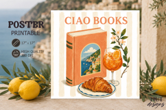 Book Lover Italy Poster Ciao Books Coastal Poster Product Image 1