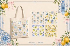 Amalfi Lemon Digital Papers | Italian Coastal Patterns Product Image 1