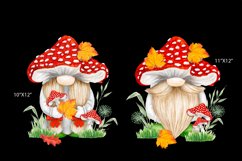 Gnomes Amanita clipart, Watercolor fly agaric gnome clip art Product Image 2