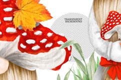 Gnomes Amanita clipart, Watercolor fly agaric gnome clip art Product Image 4