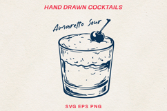 Hand Drawn Cocktail Line Art SVG | Vintage Drink PNG Product Image 1