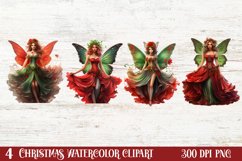 Amazing Fairy Christmas Clipart, Fairy Christmas Clipart Product Image 1
