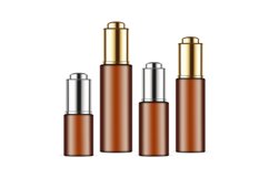 Amber Cosmetic Bottle With Various Sizes Product Image 1
