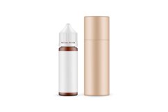 Amber Dropper Unicorn Bottle Mockup with Kraft Paper Tube Product Image 1