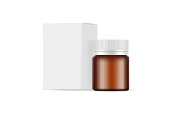 Small Amber Medical Can Mockup With Packaging Box Product Image 1