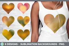 Bundle of six Amber Ombre hearts clipart