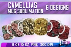 Camellias Mug Sublimation|11 oz 15 oz Mug|Camellias Mug Wrap Product Image 1
