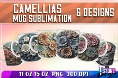 Camellias Mug Sublimation|11 oz 15 oz Mug|Camellias Mug Wrap Product Image 1