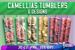 Camellias Paper Quilling Tumblers Wrap 20 oz | PNG Files v.2 Product Image 1