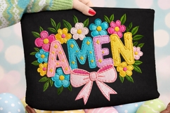 Amen Floral PNG, Retro Easter Png Product Image 1