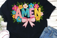 Amen Floral PNG, Retro Easter Png Product Image 3