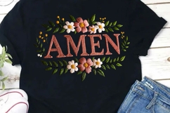 Amen Floral PNG Retro Easter Png Product Image 3