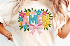 Amen Floral PNG, Retro Easter Png Product Image 4