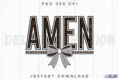 Amen White Lace Bow Sublimation PNG Product Image 1