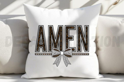 Amen White Lace Bow Sublimation PNG Product Image 4