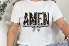 Amen White Lace Bow Sublimation PNG Product Image 2