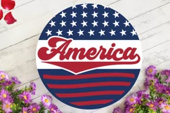 America SVG, 4th Of July Round Sign SVG Design Product Image 3