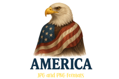 American Eagle and Flag logo slogan Illustration PNG Mascot Product Image 1