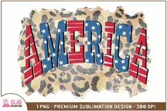 4th of July leopard print America sublimation png Product Image 1