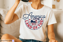 America 1776 Land of the Free 4th of July SVG PNG T-shirt Product Image 2