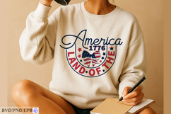 America 1776 Land of the Free 4th of July SVG PNG T-shirt Product Image 3