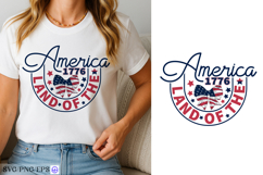 America 1776 Land of the Free 4th of July SVG PNG T-shirt Product Image 4