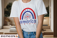 Rainbow America 4th July SVG PNG Product Image 3