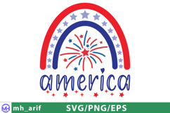 Rainbow America 4th July SVG PNG Product Image 1