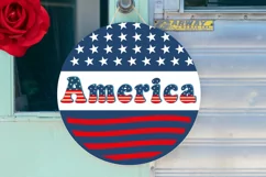 America SVG, 4th Of July Round Sign SVG Design Product Image 3