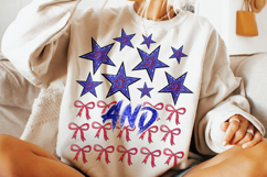 American Flag Stars PNG, 4th Of July Coquette Bow PNG Product Image 1