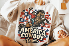 Make America Cowboy Again PNG, 4th Of July PNG, Patriotic Product Image 1