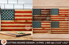 American Flag Patriotic Cutting Board Sublimation Product Image 1