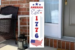 America est. 1776 Porch Sign SVG, Liberty SVG, Retro SVG Product Image 3