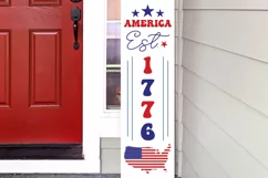 America est. 1776 Porch Sign SVG, Liberty SVG, Retro SVG Product Image 4