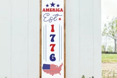 America est. 1776 Porch Sign SVG, Liberty SVG, Retro SVG Product Image 5