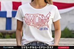America Est 1776 SVG, 4th Of July SVG Design Product Image 1