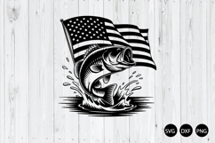 Bass Fishing American Flag SVG, Fisherman SVG Product Image 1