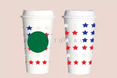 america flag stars starbucks 16oz hot cup wrap svg presized template for tumbler grande suitable for cricut and silhouette
