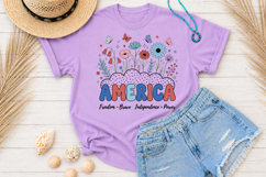 America Fourth of July PNG, Patriotic Wildflower Sublimation Product Image 4