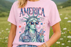 Preppy Brushstroke Statue of Liberty Patriotic USA 4th July Product Image 3
