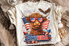 4th Of July Highland Cow PNG, Patriotic PNG, America USA PNG Product Image 2