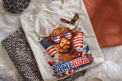 4th Of July Highland Cow PNG, Patriotic PNG, America USA PNG Product Image 4