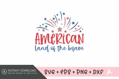 America land of the brave SVG Design,Patriotic Decor SVG Product Image 1
