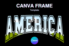 America Canva Frame Patriotic 4th of July USA Varsity Sport Product Image 1