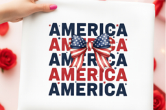 America Patriotic Bow PNG Product Image 3